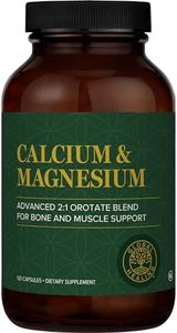 Global Healing Calcium and Magnesium Orotate - Bone Strength Supplement for Women and Men - Helps Support Strong Teeth and Cardiovascular Health for Normal Muscle Function - 120 Capsules