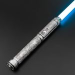 Borlvias Heavy Dueling Pro Light Saber Smooth Swing Motion Control Metal Hilt 16 Sound Fonts Blaster Sword Halloween Party Cosplay Props(Premium RGB, 32inch Blade)