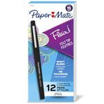 Paper Mate Flair Felt Tip Pens, Medium Point (0.7 mm), Black, 12 Count