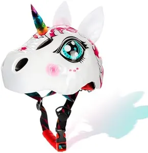 Toddler Helmet Unicorn Bike Helmet for Girls with Taillight 3D Unicorn CPSC and CPSIA Safety Certified Approximately 2-8 Years Easily Adjuastable Skateboard Skating Scooter Helmet