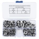 200 Pcs Rosette Washers, Stainless Steel Countersunk Washers with Flat Head for Countersunk Screws Decorative Washers, 6# 8# 10# 12#