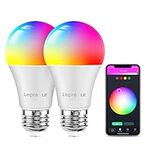 Lepro E27 Smart Bulb, Smart Light Bulbs Screw, Colour Changing Smart E27 LED Bulbs, Dimmable Warm White WiFi Bulb, Works with Alexa and Google Home, 9W, 806lm, 2700K, Pack of 2 (2.4GHz WiFi Only)