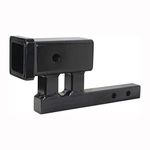 MaxxHaul 80875 1-1/4" to 2" Hitch Adapter with 4" Rise and 3-3/8" Drop - for Class I and Class II Receivers