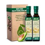 AEVO Organic Avocado Cooking Oil | Cold Pressed, Great For All Purpose Cooking, High Temperature Cooking, Sauteing, Baking, Frying, Salad Dressing, Marinade, Butter Substitute, Ghee (500 Ml)