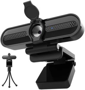 VIZOLINK W4DS 4K Webcam PC con Microfono, Campo Visivo 78°, Messa a Fuoco Fissa, Plug&Play, con Protezione della privacy, Treppiede, USB Webcam Full HD per Videochiamate, Conferenza e Studio