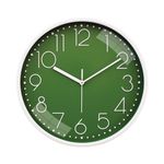 Amazon Brand - Solimo Plastic Analog Wall Clock, Quartz Movement, Silent Sweep, Modern Embossed, Easy-to-Read Time Indicator (30 Cm X 30 Cm, Green)