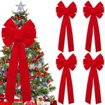 4 Pack Christmas Tree Bow Topper Re