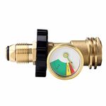 Dioche Brass Propane Tank Level Indicator Converts POL to QCC1 Type 1 for Gas Grills, Camp Stoves, and Heaters