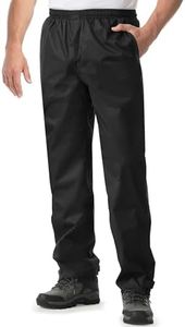 iCreek Men's Rain Pants Waterproof Breathable Lightweight Rain Over Pants (Black, 5X/30 Inseam)