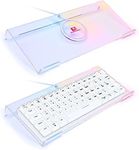 SELORSS Acrylic Computer Keyboard Holder,366 Kinds RGB Compact Keyboard Tray,Gaming Keyboard USB Interface Titled Keyboard Stand Ergonomic Typing,Clear Keyboard Riser for Office Desk,PC,Gaming.