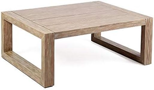 Armen Living LCPRCOLT Paradise Outdoor Light Eucalyptus Wood Coffee Table, Teak