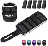 Henkelion 1 Pair 10Lbs Adjustable Ankle Weights For Women Men Kids, Wrist Weights Ankle Weights Sets For Gym, Fitness Workout, Running, Lifting Exercise Leg Weights - each 5 Lbs Black