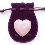 Polar Jade Rose Quartz Heart Stone 45mm(1.8") Crystal Heart Chakra Healing, Reiki & Meditation