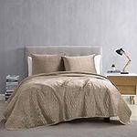 Brielle Home Quilt Set, Polyester, Taupe, King