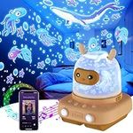 Cinnyc Night Light Projector for Kids, with 8 White Noises, 6 Sets of Films, 7 Lighting Effects, Built in Bluetooth Speaker, Rechargeable Baby Sensory Night Lights for Bedroom,Christmas Gifts for kids