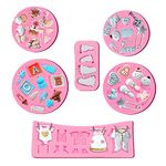 Auch 6 Pcs Cute Baby Silicone Fondant Cake Mold, Kitchen Baking Mold Cake Decorating Moulds Modeling Tools, Gummy Sugar Chocolate Candy Cupcake Mold DIY Handmade Baking Tools