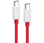 One plus Original Type C to C Cable 65W Dash,Warp,SuperVooc Charging Data Cable Type-C [10V/6.5A] Compatible with One Plus 11/11R 5G/10R/10T/9/9R/9 Pro/9RT/8T Nord, USB-C Charger Adapter Cord