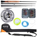 Sougayilang Saltwater Freshwater Fly Fishing Rod with Reel Combo Kit (Silver Kits with Bag)