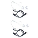 BVMAG Covert Acoustic Tube Earpiece for Kenwood Walkie Talkie Headset with PTT Mic for Baofeng UV-5R BF-888S BF-F8HP BF-F9 TK-3140 TK-3400 TK-3402 TK-2202 TK-3107 Two Way Radio 2Pack