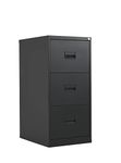 Talos Heavy Duty Steel Filing Cabinet, 40 kg Tolerance, Black, 3 Drawer