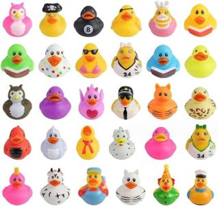 30 PCS Rubber Ducks, HMNXG Random Assortment Mini Rubber Duckie Toys for Kids Baby Bath Shower Toys, Birthday Gifts, Summer Beach Pool Activity, Carnival, Holiday Party Favors