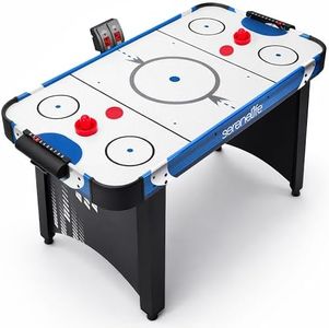 SereneLife 48" Air Hockey Game Table, w/Built-in Score Tracker & Puck Dispenser, Digital LED Scoreboard & Accessories