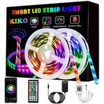 KIKO LED Strip Lights, Smart Color Changing Rope Lights 65.6ft 20m SMD 5050 RGB Light Strips with Bluetooth Controller Sync to Music Apply for TV, Bedroom, Party and Home Decoration