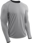 CADMUS Men's Workout Long Sleeve Fishing Shirts UPF 50+ Sun Protection Dry Fit Hoodies, 17# Grey, 1 Piece, Medium