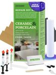 Porcelain Repair Kit (Clear/Transparent & White) - Fix Your Defects on Tiles, Sinks, Bathtubs & More I Suitable for Most Repairs I Upgraded Light Unit
