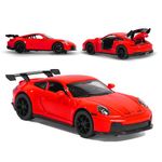 Wembley Pull Back Car Toy Die-cast Model Car 1:32 Scale Metal Car Pull Back Toy Vehicle with Openable Doors & Light Engine Sound Realistic Collectible Car Boys Kids 3+ Years & Above – Red