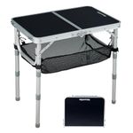 Naturehike Camping Folding Table, Adjustable Height Camping Table with Mesh Layer, Portable Camping Table with Handle, Easy to Set Up Table for Camping, Picnic,Party