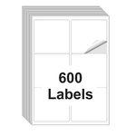 3-1/3” x 4”(600 Labels) Shipping Address Labels,BESTIKER Printable White Sticker Labels,Permanent Adhesive Mailing Labels for Packages and Envelopes,for Laser Inkjet Printer(6 Labels/Sheet,100 Sheets)