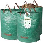 GreatBuddy 132 Gallon Reusable Yard Waste Bag, Heavy Duty, Upright Lawn Bags with 4 Reinforced Handles for Garden Leaves and Waste Collection, Lightweight (3 pack)