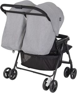 Graco DuoRider Double Pushchair – Lightweight, Steeple Gray, Birth to 3 Years