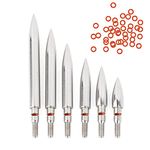 HNZMDY Archery Field Points Arrowheads 100/125/150/200/250/300 Grains 5/16” 9/32” 19/64” Stainless Steel Screw in Arrow Tips Target Broadheads (5/16”, 300grain)