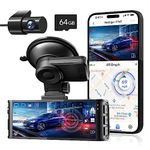 REDTIGER F7NT 4K Car Dash Camera Front and Rear, 3.18 Inch Touch Screen, 64GB Card Included, Dash Cam Built-in WiFi GPS, UHD 2160P Night View, WDR, Parking Monitor