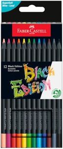 Faber Castell Colouring Pencils Black Edition, tin of 12 tin of 12, Multicolor (116413)