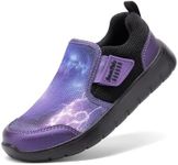 DREAM PAIRS Boys Girls Shoes Kids Slip on Tennis EZ-Ons MightyMovers Running Athletic Barefoot Zero Drop Sports Sneakers,Size 11 Little Kid,Dark Purple,Luca