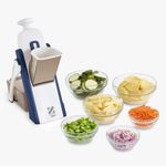 Zakarian by Dash Safe Slice Mandoline for Vegetables, Meal Prep & More with 30+ Presets & Thickness Adjuster - Zakarian Blue