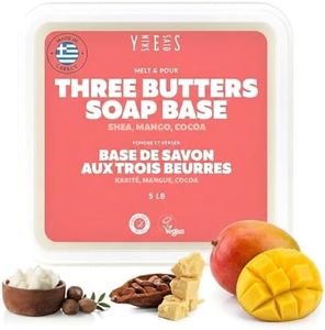 Skin Said Yes 5Lb Three Butters Soap Base (Shea, Mango & Cocoa Butter) - Melt and Pour Soap Making Supplies - SLS/SLES Free, No Palm Oil, Organic - Extra Moisturizing - Perfect for DIY Projects