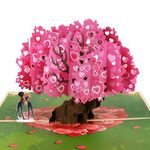 GREETING ART Lesbian Rainbow Peach Tree 3D Pop Up Greeting Card,Valentine's Day Card,Wedding Card,Anniversary Card,Lesbian Pop Up Card - Marriage, Engagement,Pride, Lovers