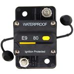 ZOOKOTO 80 Amp Circuit Breaker, Marine Trolling Motors Boat ATV Manual Power Fuse Rest, Waterproof (80A)