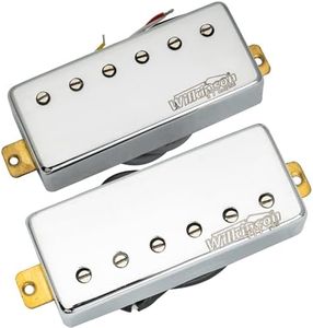 Wilkinson M Series Ceramic Magnet Mini Humbuckers Electric Guitar Neck and Bridge Pickups Set for LP Fire-bird, Chrome