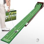 Eleko Meyar Indoor Golf Putting Mat with Ball, Portable Practice Mat, Easy to Clean, Great Golf Gift (Green)