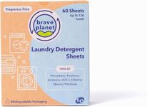Brave Planet Laundry Detergent Sheets Fragrance Free – Eco-Friendly, Removes Dirt, Stains and Odors – Cruelty-Free Vegan Sheets for All Types of Fabrics (60 Sheets)