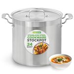 NutriChef 24 Quart Stainless Steel Stock Pot – Heavy Duty Stockpot & Soup Pot Perfect for Cooking & Meals, Stainless Steel Lid, Dishwasher Safe, All Cooktop Compatible