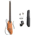 Donner HUSH-I Guitar For Travel - Portable Ultra-Light and Quiet Performance Headless Acoustic-Electric Guitar, Mahogany Body with Removable Frames, Gig Bag, and Accessories