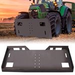 MERXENG Universal Skid Steer Mount Plate, 1/4" Thick Skid Steer Plate Attachment 3000LBS Weight Capacity Quick Attach Mount Plate Adapter Loader w/Holes Easy to Weld or Bolt to Different Accessories