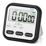 Kitchen Timer, Digital Visual Timer 24-Hours Magnetic Clock Stopwatch Count-Up & Count Down Timer with Large LCD Screen Display Big Digits, Loud Alarm for Cooking, Shower, Bathroom, Kids, Teacher