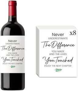 8 Pcs Going Leaving Moving Away Farewell Goodbye New Beginnings Retirement Party Decorations Gifts for Women Men Coworker Friends Never Underestimate The Difference You Made Wine Labels